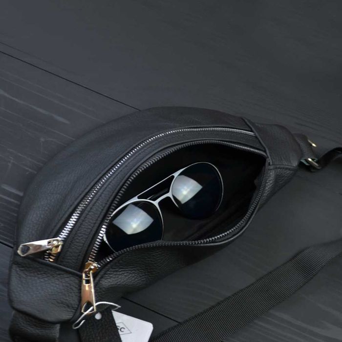 Бананка з натуральної шкіри, сумка чоловіча жіноча, барсетка шкіряна