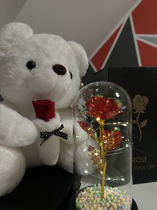 Zestaw Pluszowy Mis + Wieczna Roza