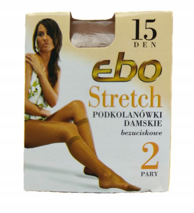 Podkolanówki Damskie Stretch 15Den Ciemny Beż Ebo