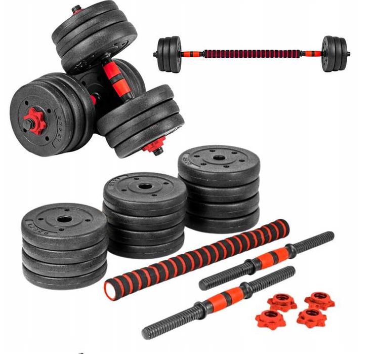 Zestaw hantli cementowych, bitumicznych, 2 w 1 ,  2 x 10 kg