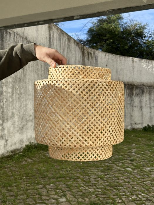 Abajur em vime/bambu – estilo natural/boho