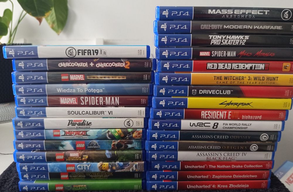 Gry ps4 LEGO Spiderman uncharted wiedźmin RDR  cyberpunk  assassin's