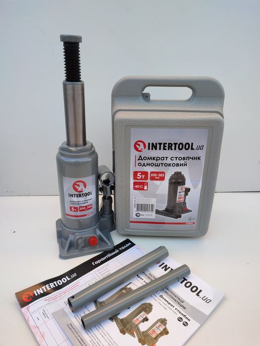 Домкрат столбик одноштоковый  5т в пластиковом кейсе INTERTOOL GT 0053