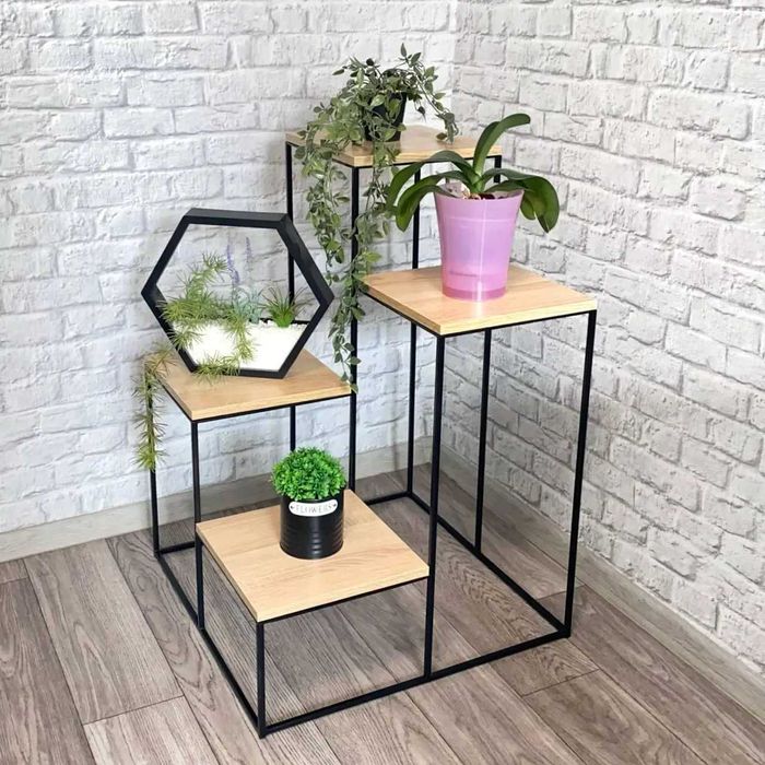 Підставки/стійки для квітів металеві Лофт/Етажерка, полиця під вазони