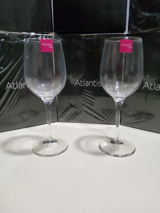 Conjunto Copos  de Vinho Branco Vista Alegre Atlantis Cristal - Novo