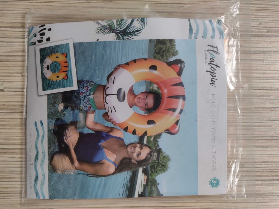 NOWE ~ FLOATOPIA, koło dmuchane do pływania TYGRYS