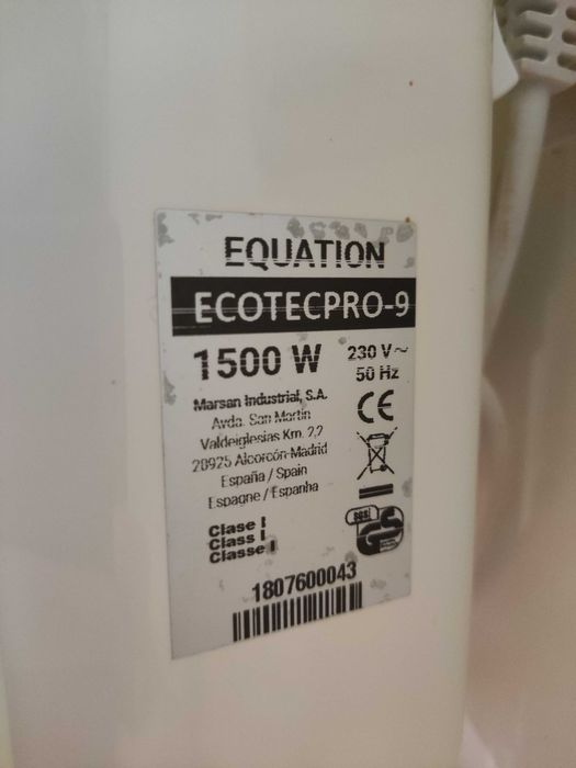 Aquecimento elétrico: Emissor térmico Equation Ecotec Pro 9 1500W