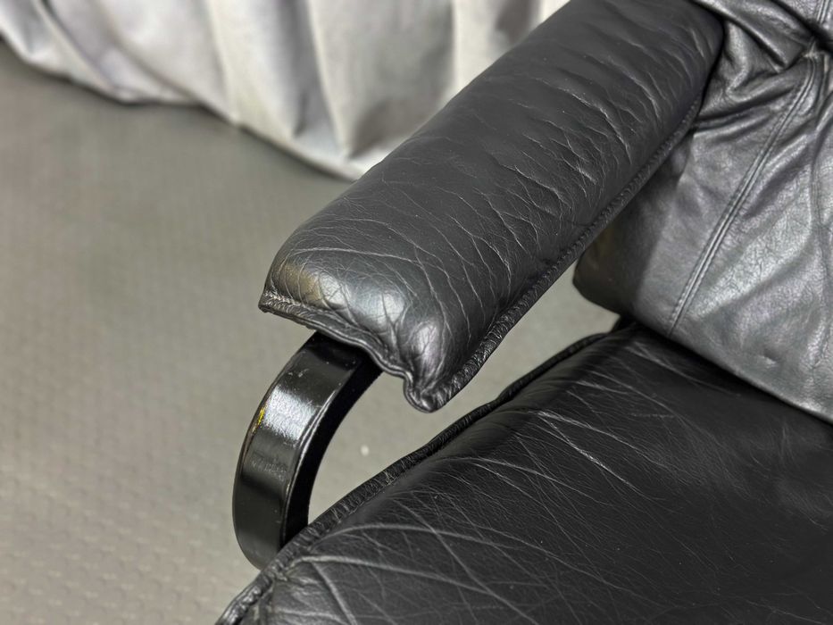 Чорне м'яке шкіряне/відпочинкове крісло/шкіряні крісла/дивани з Європи