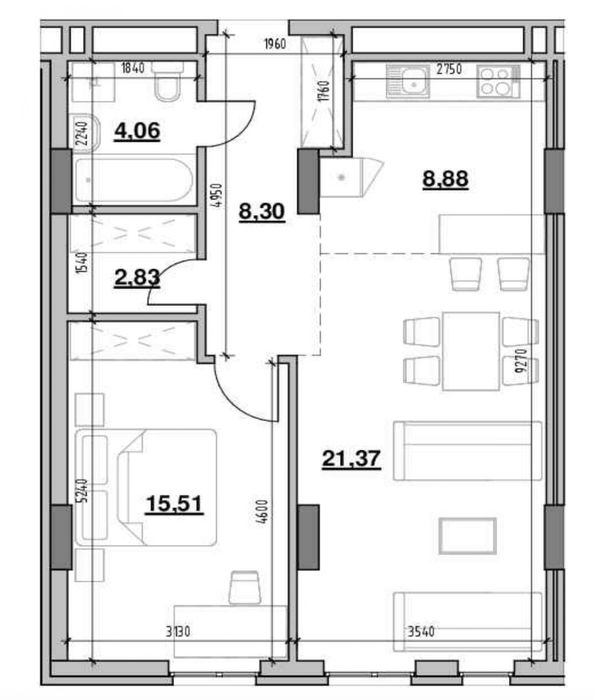 2-кімнатна квартира за адресою вул. Володимира Великого (площа 60 м²) - Atlanta.ua - фото 6