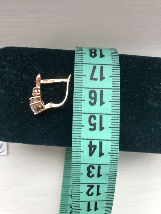 Серьги золото 585 новые с фианитами