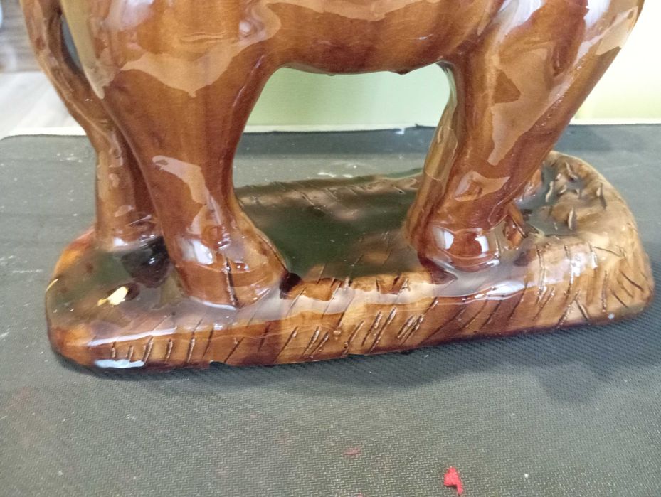 Duża ceramiczna figurka – słoń, vintage, prl 27 cm