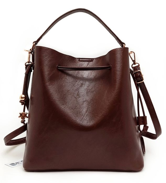 Elegancka Torebka Damska Worek Gallantry Brązowa Klasyczna Shopperka H