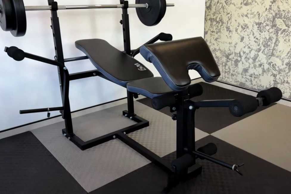 Лавка Скамья жима жиму штанги W-0020 з тягою стійками партою Лава