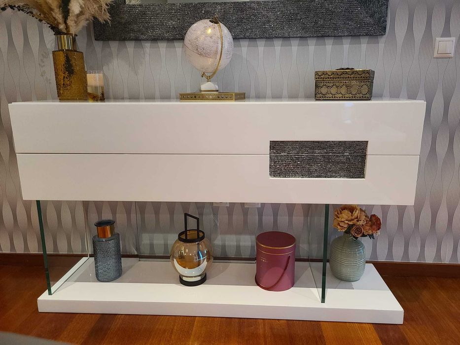 Moveis Sala Lacados a Branco - Alto Brilho