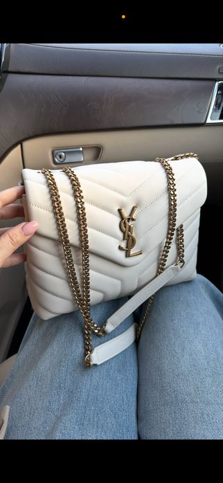 Сумка кожа ISL  молочная