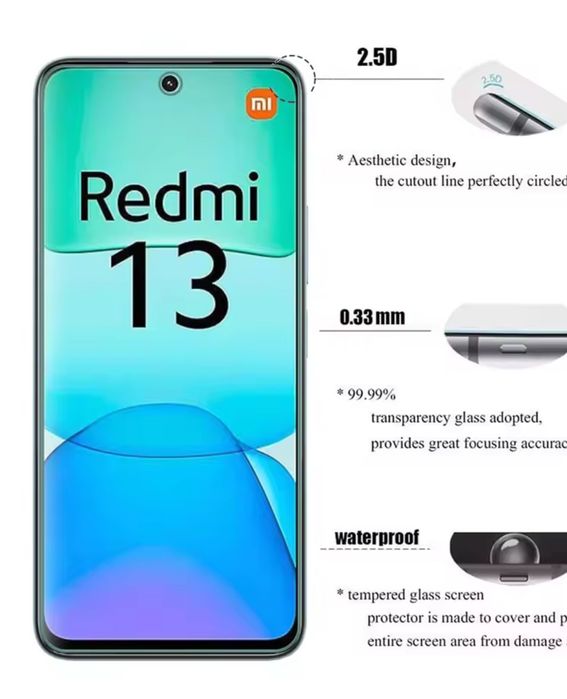 3 Vidros de proteção para redmi 13 4G