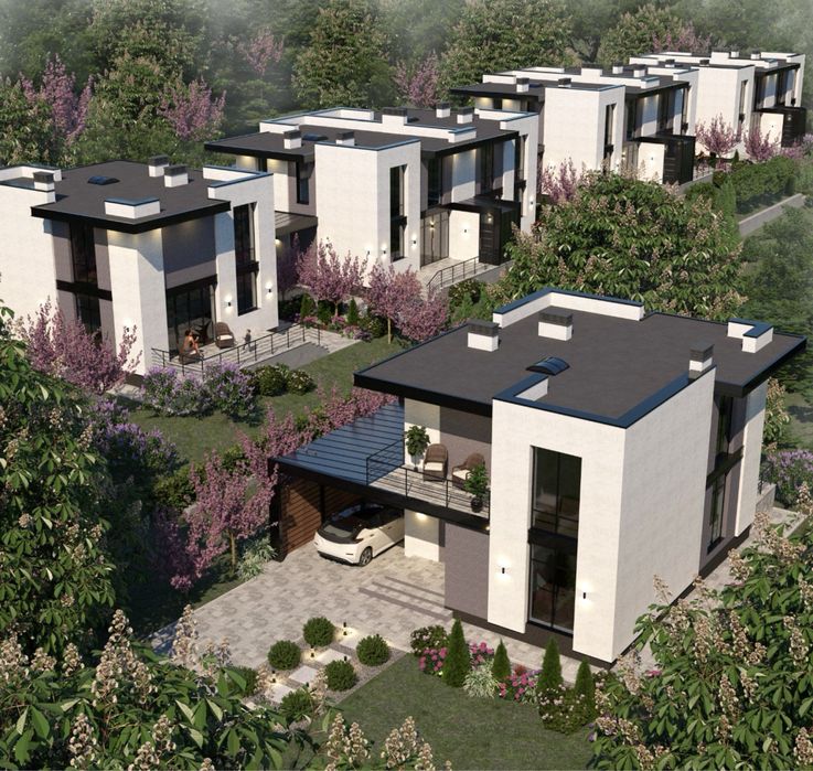 Продаж котеджів(дуплекс)коло Львова з сучасним проектом в с. Домажир