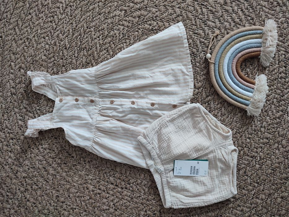 Zestaw sukienka i krótkie spodenki h&m r.92