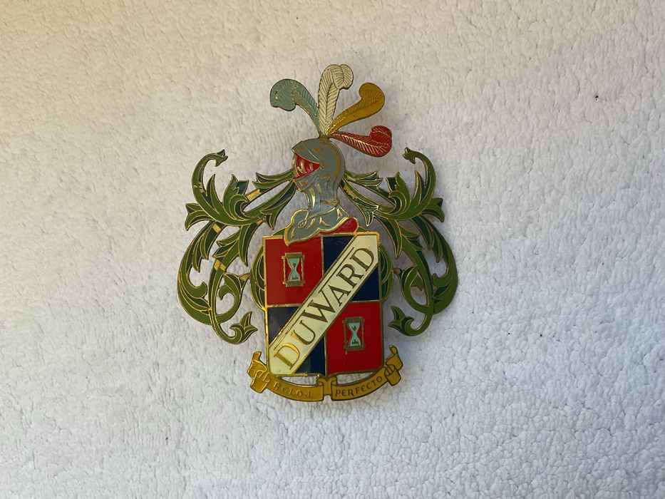 Antigo crachá / brasão / emblema / chaoa de relogios Duward Vintage