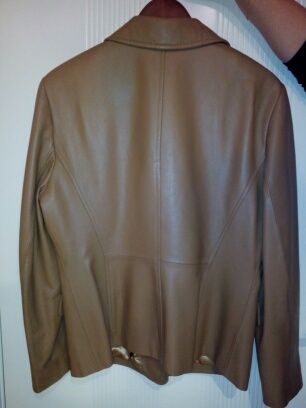 marynarka damska skórzana miodowa M