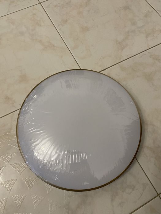 Dois Candeeiros de led com orla dourada 30 cm