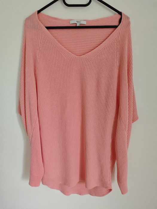 Sweter z długim rękawem nietoperek NEXT rozmiar S pudrowy róż viralovy