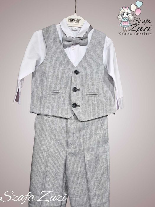 Elegancki komplet garniturowy, popiel, 80, 92, 98