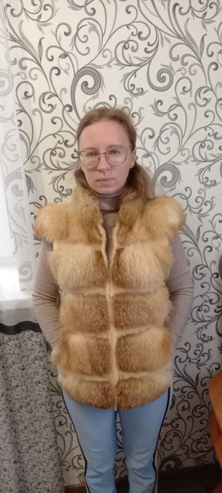 Жилетка натуральная лиса, женская жилетки лиса натуральная