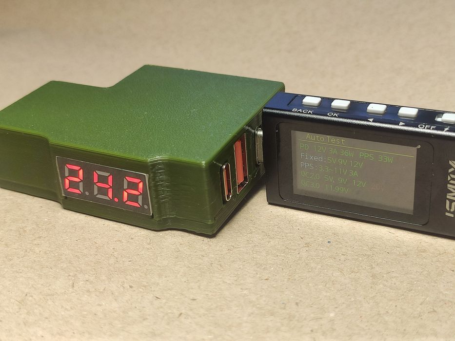 Адаптер XT60 - 2xUSB-C/USB-A для FPV батарей 2-6S, 45W+36W з вольтмет