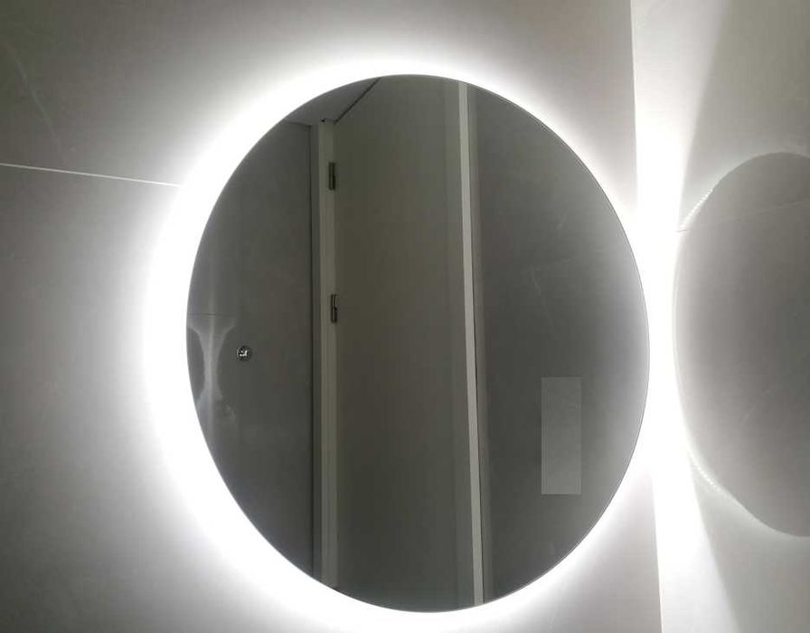 Espelho com iluminação led redondo - como novo
