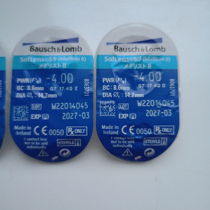 5 szt soczewek kontaktowych miesięcznych Bausch&Lomb -4,00