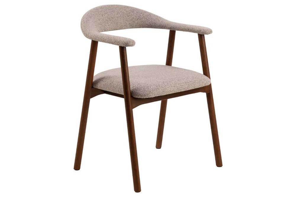 ADELE Beż stelaż orzech KRZESŁO DREWNIANE BOUCLÉ do salonu kuchni