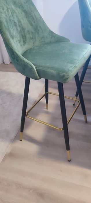 Conjunto de 3 bancos altos verdes