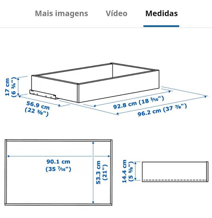 2 Gavetas komplement ikea