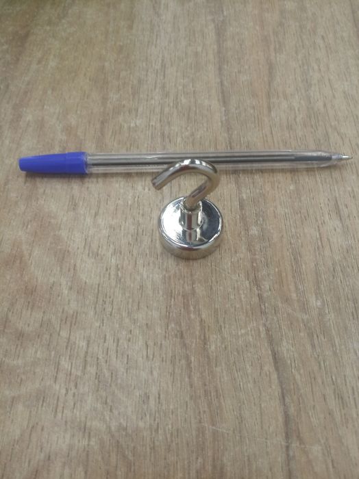 Магнит неодимовый поисковый с крючком 25x7мм N52 до 12кг