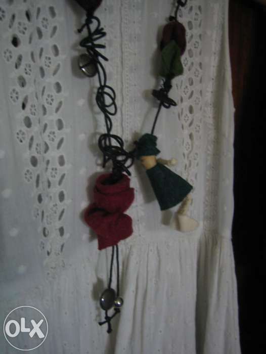 Colar Natura em feltro boho, novo