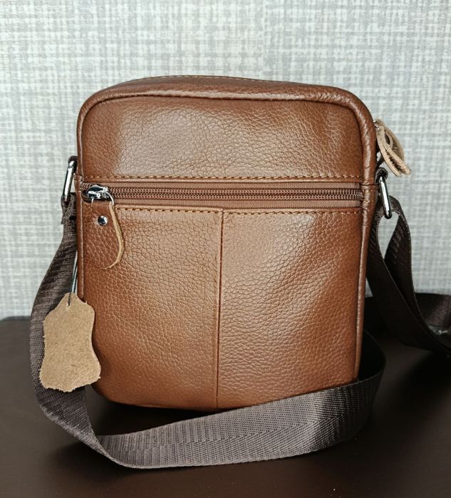 Шкіряна чоловіча сумка месенджер.