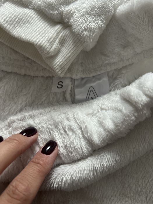 Primark S ciepła biała pluszowa piżama