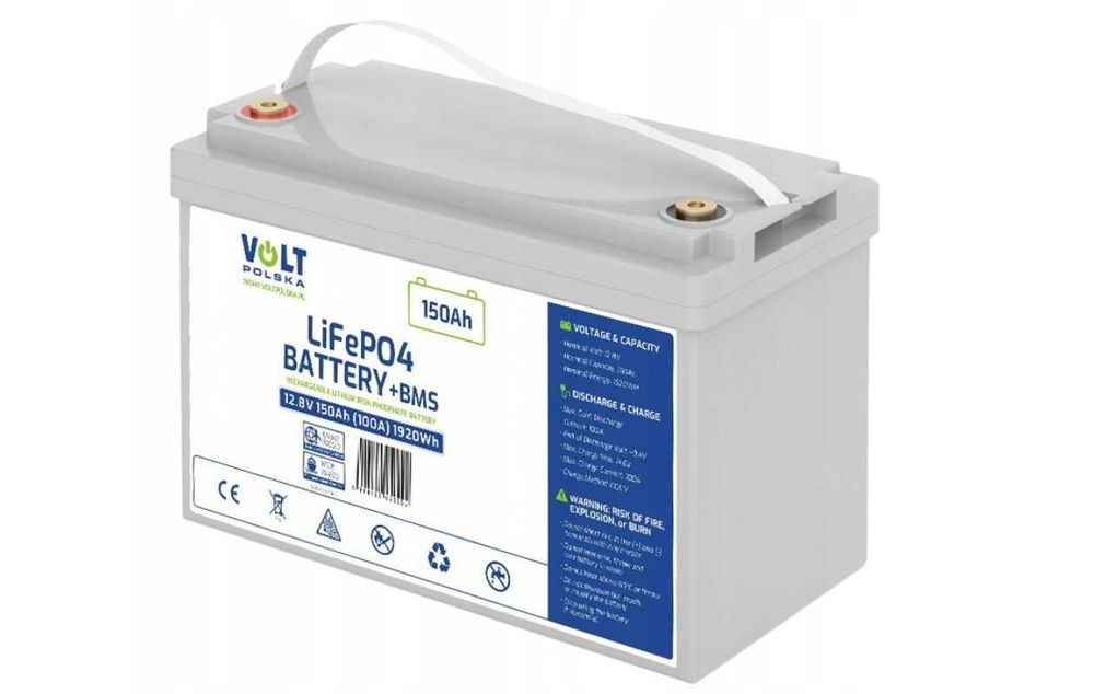 Акумулятори Volt Polska LiFePO4 12V 150Ah (100A)+BMS