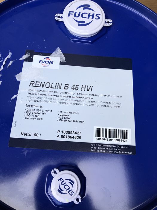 Olej hydrauliczny Fuchs Renolin B 46 HVI - 60 litrów