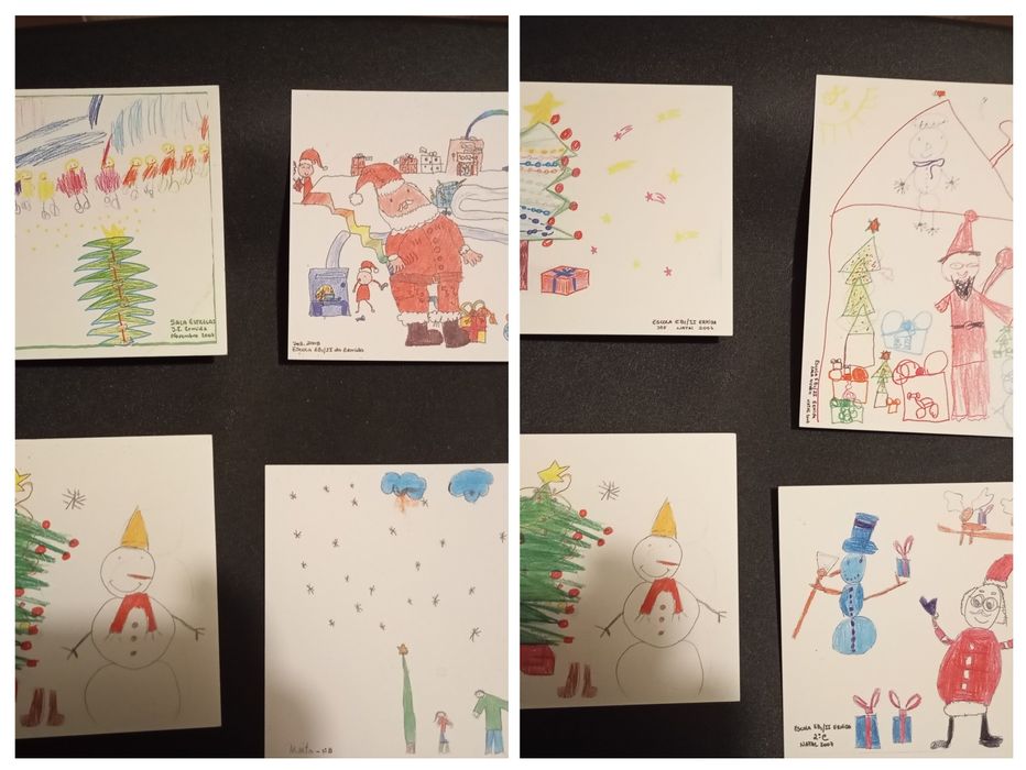 Postais de Natal feitos á mão