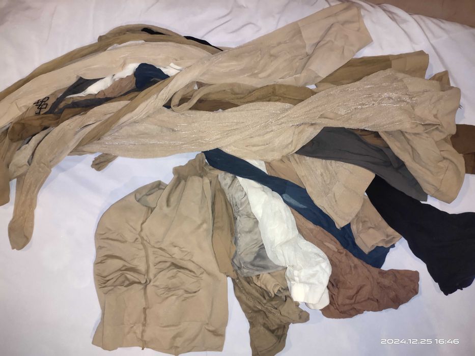 Лайкра с блеском от 30 ден, бежевые, одним лотом