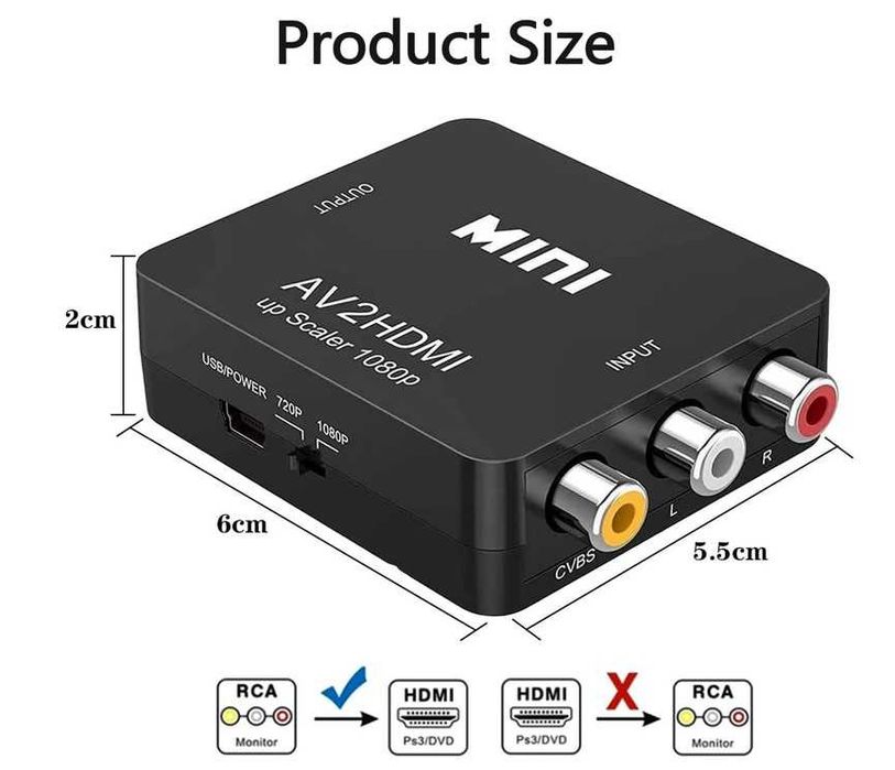 RCA to HDMI Adapter 720p / 1080p64730163352322123