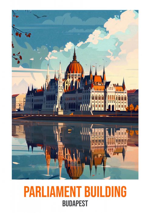 Plakat 42x59,4cm Parliament Building, Budapest