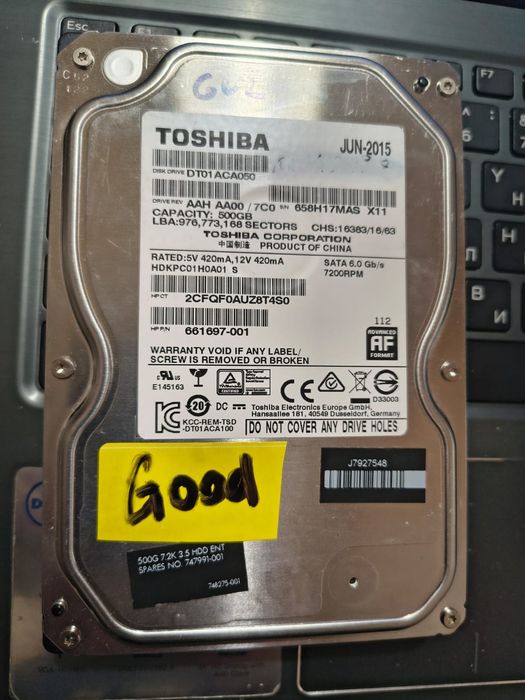 Жесткие диски 500Gb HDD 3.5 SATA Toshiba