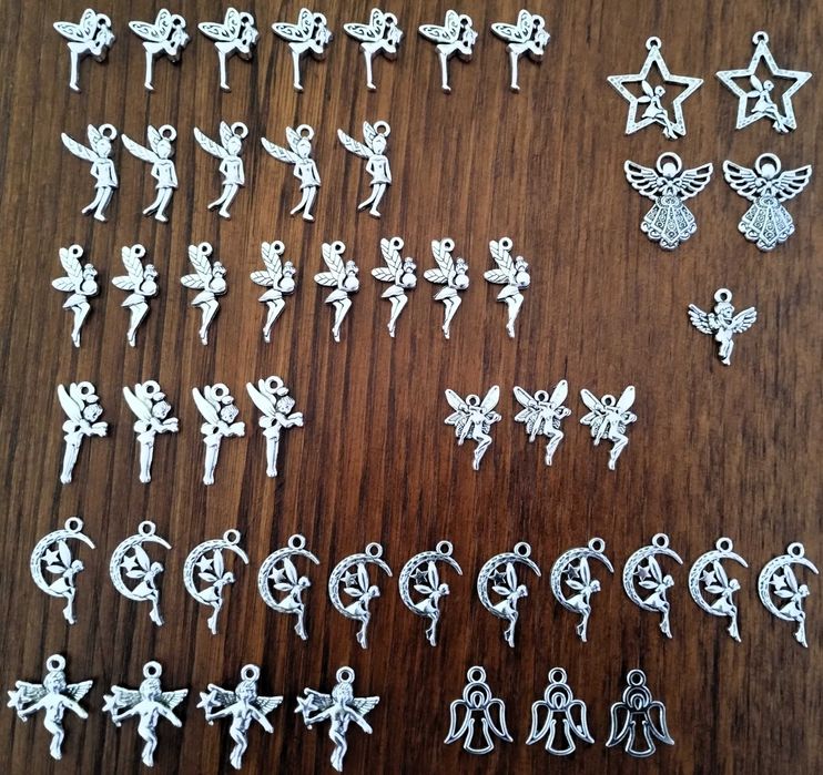 Conjunto 50 Pendentes Metal Pulseira Fio Brincos