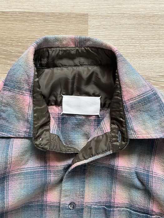 VERY RARE MAISON MARGIELA pendletton flannel shirt aw2020 white label number runway archive фланелева сорочка рубашка