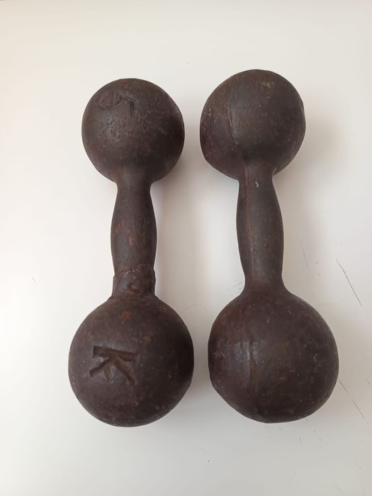 Soviet vinted casted iron dumbel(par)