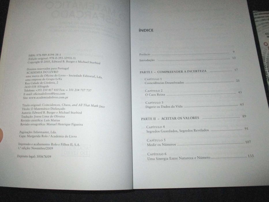 Livro O Matemático Disfarçado Edward B. Burger