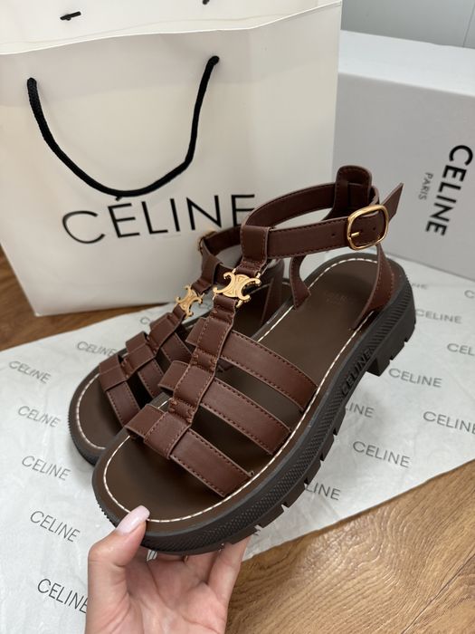 Босоніжки коричневі, гладіатори celine, селін gladiator